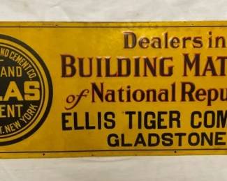 SST EMB. PORTLAND ATLAS CEMENT SIGN