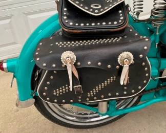 LEATHER SADDLE BAGS AND PURSE