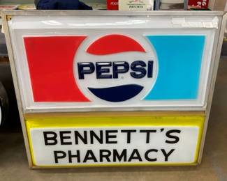 PEPSI BENNETTS PHARMACY SIGN
