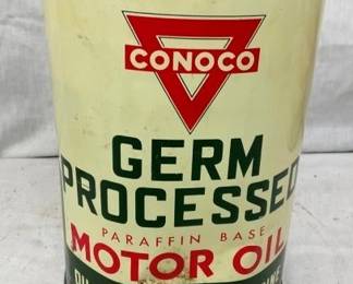 5QT. CONOCO GERM PROCESS MOTOR OIL CAN
