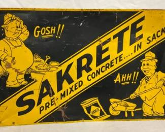 SST SAKRETE CEMENT SIGN W/ MEN