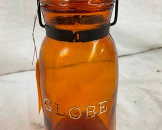 QT AMBER GLOBE JAR