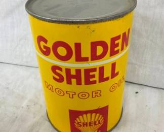 1QT. SHELL GOLDEN MOTOR OIL CAN
