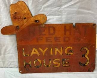 RED LAYING FEEDS SIGN 18X14