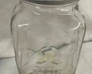 UNUSUAL BLUE RIBBON COFFEE JAR