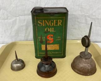 EARLY HAND OILERS SINGER OIL CAN