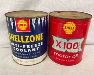 1G SHELL X-100 AND ANTI FREEZE CANS