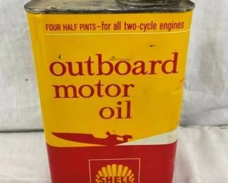 1QT. SHELL OUTBOARD MOTOR OIL CAN