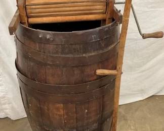 PRIM. WOODEN BARREL WASHER