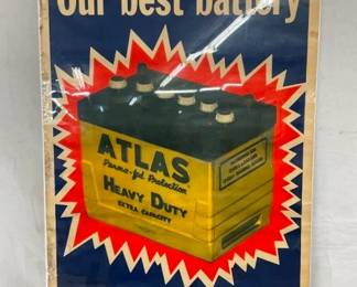 OLD STOCK BATTERY WINDOW SIGN