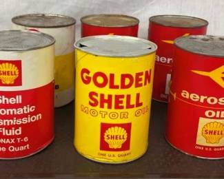 QT. SHELL OIL CANS