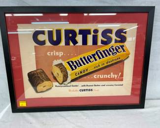 FRAMED CURTISS BUTTERFINGER PAPER ADV.