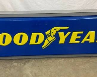 EMB. GOODYEAR CAN SIGN 73X25 W/ 7" CAN