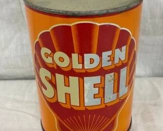 1QT GOLDEN SHELL MOTOR OIL CAN