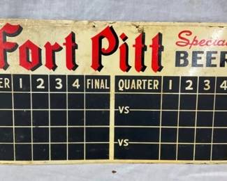 1949 DST FORT PITT SCORE BOARD SIGN