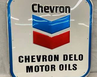 SST EMB. CHEVRON MOTOR OILS SIGN