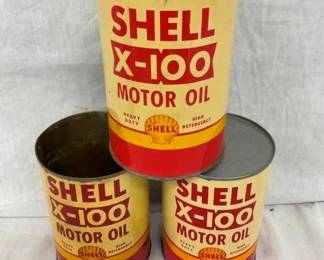 1QT SHELL X-100 OIL CANS