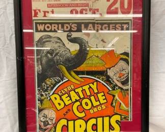 FRAMED ASHEVILLE BEATTY CIRCUS POSTER