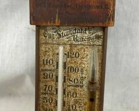 EARLY SHARP BROS WOODEN THERM.