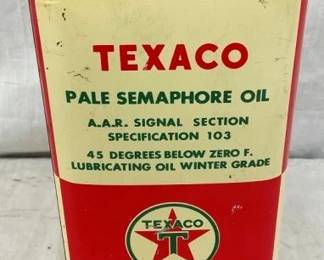 QT TEXACO PALE SEMAPHORE CAN