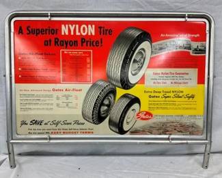 GATES NYLON DEALER SIGN W/ ALUM. FRAME