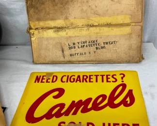 OLD STOCK SST EMB. CAMELS DEALER SIGN