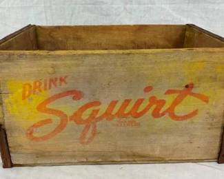 EARLY WOODEN SQUIRT BOX 16X8 1/2