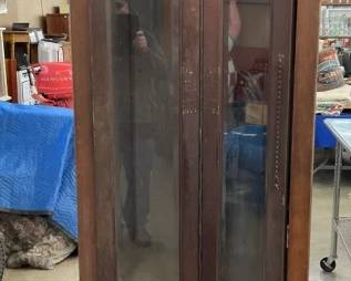 EARLY PAYPHONE WOODEN BOOTH W/ PHONE