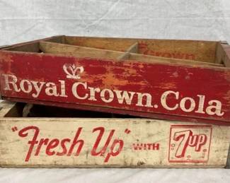ROYAL CROWN AND 7UP CRATES