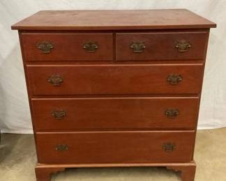 EARLY 2 OVER 3 CHEST W/ DOVETAIL DRAWERS