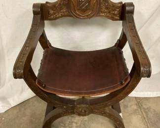 WALNUT VICTORIAN CHAIR W/CARVINGS