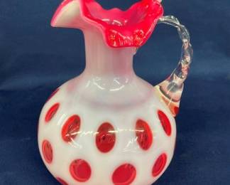 7" FENTON COIN DOT PITCHER