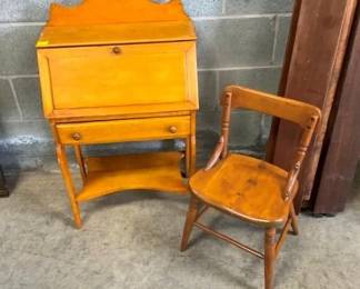 DROP FRONT CHILDS DESK W/ CHAIR
