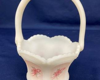 7" ARTIST SIGNED FENTON BASKET