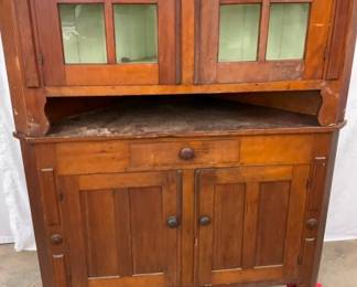 2PC. CORNER CUPBOARD W/ DRAWER