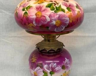 30" HANDPAINTED VICTORIAN LAMP