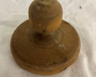 EARLY WOODEN BUTTER MOLD W/ ROOSTER