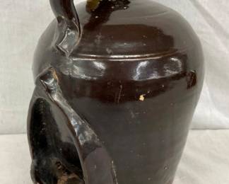 EARLY POTTERY CHICKEN WATERER 11 1/2"