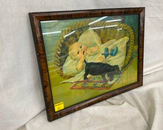 W/BABY/ DOG MEASURES 17 1/2 X 13 1/2