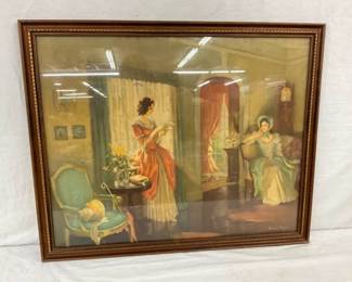 VINTAGE PARLOR PICTURE 32X26