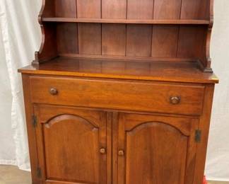 WALNUT 2PC. STEPBACK JELLY CUPBOARD
