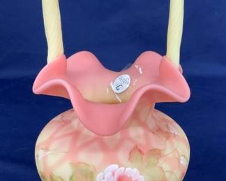 10" FENTON BERMESE ARTIST SIGNED BASKET
