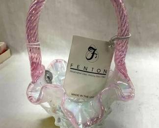 FENTON BASKET W/ ORIG. TAG
