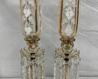 PAIR 24" LUSTER TABLE LAMPS