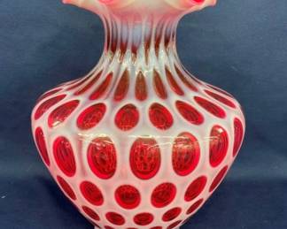 11" FENTON COIN DOT VASE