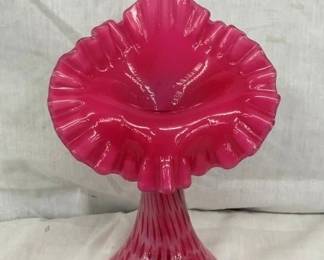 11" CRANBERRY FENTON TULIP VASE