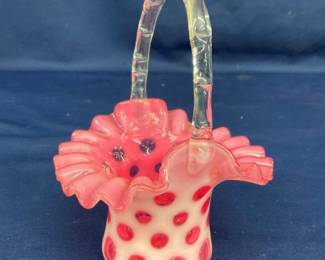 6" FENTON COIN DOT BASKET