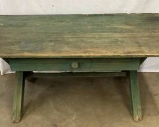PRIM. SAWBUCK BASE TABLE W/ DRAWER