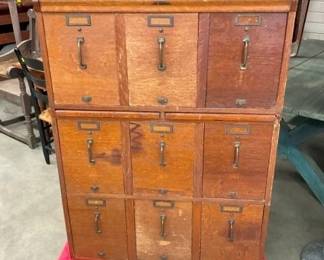 OAK 3 STACK FILE CABINET