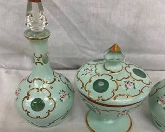 MATCHING SET W/ GLASS STOPPERS